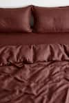 Thread Connect_Brown Pure Linen Plain Duvet Cover Set _Online_at_Aza_Fashions