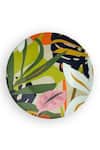 The Quirk India_Multi Color Ceramic Print American Artistic Abstract Decorative Wall Plate _Online_at_Aza_Fashions