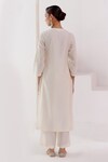 Devnaagri_Ivory Chanderi Embroiderd Patra Keyhole And Dori Work Kurta Palazzo Set _at_Aza_Fashions