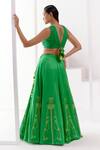 Buy_Devnaagri_Green Cotton Satin And Organza Embroidered Dori Floral Lehenga Set _Online_at_Aza_Fashions