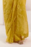 Shop_Devnaagri_Yellow Woven Silk Organza Embroidered Self Dori Saree With Blouse _Online_at_Aza_Fashions