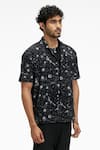 Buy Terra Luna Black Cotton Palawan Eco Foil Sparkle Print Shirt Online at Aza Fashions Buy_Terra Luna_Black Cotton Palawan Eco Foil Sparkle Print Shirt _Online_at_Aza_Fashions
