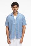 Terra Luna_White Cotton Palawan Bling Stripe Print Shirt _Online_at_Aza_Fashions