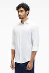 Buy_Terra Luna_White 100% Organic Handloom Cotton Dante Shirt _Online_at_Aza_Fashions