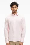 Terra Luna_Pink 100% Organic Handloom Cotton Dante Shirt _Online_at_Aza_Fashions