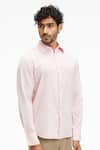 Buy_Terra Luna_Pink 100% Organic Handloom Cotton Dante Shirt _Online_at_Aza_Fashions