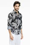 Buy_Terra Luna_Black Cotton Dante Paisley Print Shirt _Online_at_Aza_Fashions