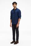 Buy_Terra Luna_Blue Coda Button Down Linen Shirt_at_Aza_Fashions