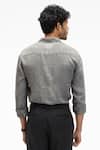 Shop_Terra Luna_Grey 100% Linen Coda Button Down Shirt For Men_at_Aza_Fashions