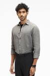 Buy_Terra Luna_Grey 100% Linen Coda Button Down Shirt For Men_Online_at_Aza_Fashions