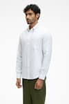 Buy_Terra Luna_White 100% Organic Khadi Oxford Cotton Pacha Handloom Shirt _Online_at_Aza_Fashions