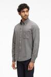 Buy_Terra Luna_Grey 100% Organic Khadi Oxford Cotton Pacha Handloom Shirt _Online_at_Aza_Fashions