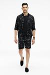 Buy_Terra Luna_Black Cotton Embroidery Zouk Organic Printed Shirt _at_Aza_Fashions