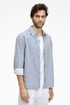 Buy_Terra Luna_White Cotton Bling Stripe Print Organic Shirt _Online_at_Aza_Fashions