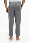 Shop_Terra Luna_Grey 100% Handloom Twill Cotton Plain Argo Straight Pant _at_Aza_Fashions