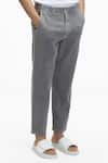 Buy_Terra Luna_Grey 100% Handloom Twill Cotton Plain Argo Straight Pant _Online_at_Aza_Fashions