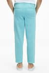 Shop_Terra Luna_Blue 100% Handloom Twill Cotton Plain Argo Pant _at_Aza_Fashions