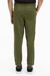 Shop_Terra Luna_Green 100% Handloom Twill Cotton Plain Argo Solid Pant _at_Aza_Fashions