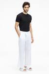 Buy_Terra Luna_White 100% Organic Handloom Cotton Plain Tao Pant _at_Aza_Fashions