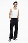 Buy_Terra Luna_Black 100% Organic Handloom Cotton Plain Tao Pant _at_Aza_Fashions