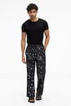 Buy_Terra Luna_Black 100% Organic Handloom Cotton Printed Ecofoil Sparkle Tao Pant _at_Aza_Fashions