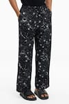 Buy_Terra Luna_Black 100% Organic Handloom Cotton Printed Ecofoil Sparkle Tao Pant _Online_at_Aza_Fashions