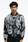 Terra Luna Black Cotton Berghain Printed Organic Handloom Jacket Online at Aza Fashions Terra Luna_Black Cotton Berghain Printed Organic Handloom Jacket _Online_at_Aza_Fashions