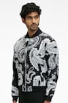 Buy Terra Luna Black Cotton Berghain Printed Organic Handloom Jacket Online at Aza Fashions Buy_Terra Luna_Black Cotton Berghain Printed Organic Handloom Jacket _Online_at_Aza_Fashions