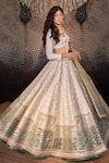Shop_Cedar & Pine_Ivory Raw Silk Embroidered Sequin Round Floral Jaal Lehenga Set _Online_at_Aza_Fashions