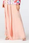 Limerick By Abirr N' Nanki_Peach Georgette Solid Kyomi Pant  _Online_at_Aza_Fashions