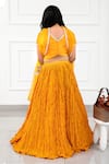 Shop Kirti Agarwal - Pret N Couture Yellow Organza, Chanderi Lace Embellished Blouse Lehenga Set at Aza Fashions Shop_Kirti Agarwal - Pret N Couture_Yellow Organza, Chanderi Lace Embellished Blouse Lehenga Set _at_Aza_Fashions