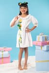 Kirti Agarwal - Pret N Couture White Cotton, Silk Bows, Embroidery Tulip Bloom Dress Online at Aza Fashions Kirti Agarwal - Pret N Couture_White Cotton, Silk Bows, Embroidery Tulip Bloom Dress _Online_at_Aza_Fashions