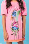 Shop Kirti Agarwal - Pret N Couture Pink Crepe, Cotton Embroidery Floral Garden Dress Online at Aza Fashions Shop_Kirti Agarwal - Pret N Couture_Pink Crepe, Cotton Embroidery Floral Garden Dress _Online_at_Aza_Fashions