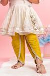 Kirti Agarwal - Pret N Couture_Off White Cotton, Chanderi , Embroidery, Lace Kurti With Dhoti Pant _Online_at_Aza_Fashions