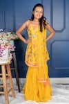 Buy Kirti Agarwal - Pret N Couture Yellow Silk, Sequins, Embroidery Flora Kurta Sharara Set at Aza Fashions Buy_Kirti Agarwal - Pret N Couture_Yellow Silk, Sequins, Embroidery Flora Kurta Sharara Set _at_Aza_Fashions