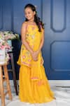 Buy Kirti Agarwal - Pret N Couture Yellow Silk, Sequins, Embroidery Flora Kurta Sharara Set Online at Aza Fashions Buy_Kirti Agarwal - Pret N Couture_Yellow Silk, Sequins, Embroidery Flora Kurta Sharara Set _Online_at_Aza_Fashions