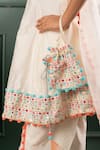 Shop Kirti Agarwal - Pret N Couture Off White Chanderi, Organza Pom-poms, Embroidery, Work Kurta Dhoti Pant Set Online at Aza Fashions Shop_Kirti Agarwal - Pret N Couture_Off White Chanderi, Organza Pom-poms, Embroidery, Work Kurta Dhoti Pant Set _Online_at_Aza_Fashions