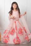 Buy_Kirti Agarwal - Pret N Couture_Pink Organza, Silk, Linen Embroidery Floral Bloom Lehenga Blouse Set _at_Aza_Fashions