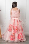 Shop_Kirti Agarwal - Pret N Couture_Pink Organza, Silk, Linen Embroidery Floral Bloom Lehenga Blouse Set _at_Aza_Fashions