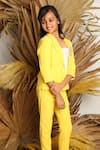 Kirti Agarwal - Pret N Couture Yellow Cotton, Lycra Sequins, Cut Work, Lace Embellished Jacket With Pant Online at Aza Fashions Kirti Agarwal - Pret N Couture_Yellow Cotton, Lycra Sequins, Cut Work, Lace Embellished Jacket With Pant _Online_at_Aza_Fashions