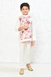 Buy_Samyukta Singhania_White Cotton Printed Floral Pattern Nehru Jacket _Online_at_Aza_Fashions