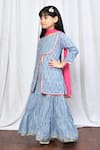 Samyukta Singhania_Blue Cotton Printed Floral Kurta And Sharara Set _at_Aza_Fashions