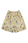 Shop_STELLA ROSSA BY LES PETITS_Yellow Cotton Floral Pattern Skort_at_Aza_Fashions