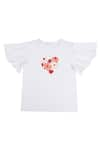 Buy_Rang by Lespetits_White Shell And Lining Bamboo Heart Floral T-shirt  _at_Aza_Fashions