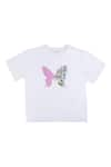 Buy_Rang by Lespetits_White Shell And Lining Bamboo Heart Butterfly Floral T Shirt  _at_Aza_Fashions