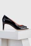 Oroh Black Embroidery Genuine Leather Peep Toe Heels Online at Aza Fashions Oroh_Black Embroidery Genuine Leather Peep Toe Heels _Online_at_Aza_Fashions