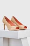 Buy Oroh Beige Embroidery Genuine Leather Peep Toe Heels at Aza Fashions Buy_Oroh_Beige Embroidery Genuine Leather Peep Toe Heels _at_Aza_Fashions