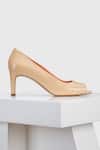 Oroh Beige Embroidery Genuine Leather Peep Toe Heels Online at Aza Fashions Oroh_Beige Embroidery Genuine Leather Peep Toe Heels _Online_at_Aza_Fashions