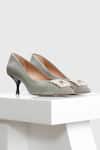 Buy Oroh Grey Crystals, Rhinestones Marbella Leather Stone Embellished Pumps at Aza Fashions Buy_Oroh_Grey Crystals, Rhinestones Marbella Leather Stone Embellished Pumps _at_Aza_Fashions