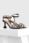 Buy_Oroh_Black Crystals Jaen Leather Embellished Sandals_at_Aza_Fashions